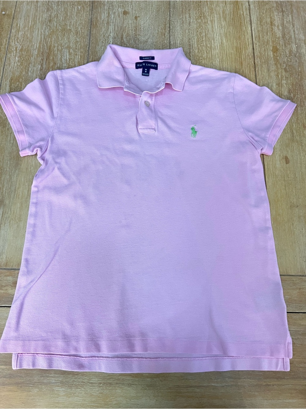 Ralph Lauren Light Pink Polo with Green Pony